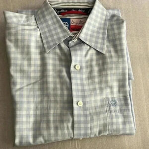 [50]George Strait/Wrangler Cowboy Cut Collection Blue/ White Pattern Dress Shirt